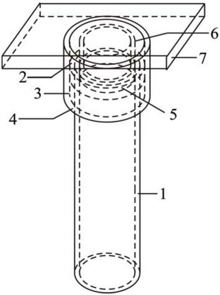 Pulling and pressing separated thin-walled steel tube concrete column and construction method thereof