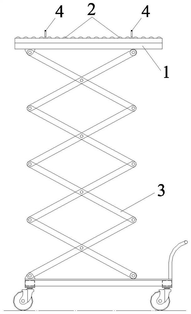 Lifting device for mounting top trunking box in passenger train and mounting method of trunking box