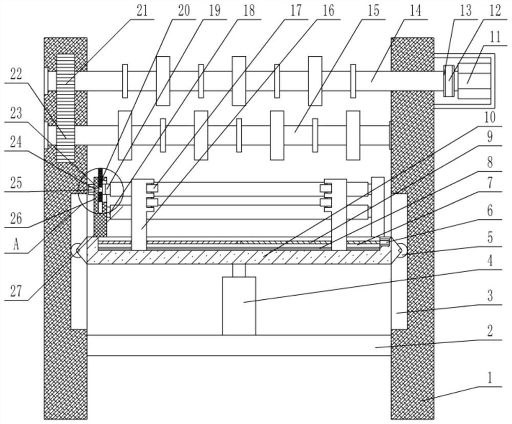 Color steel tile pressing device capable of conveniently cleaning dust on surface of steel plate