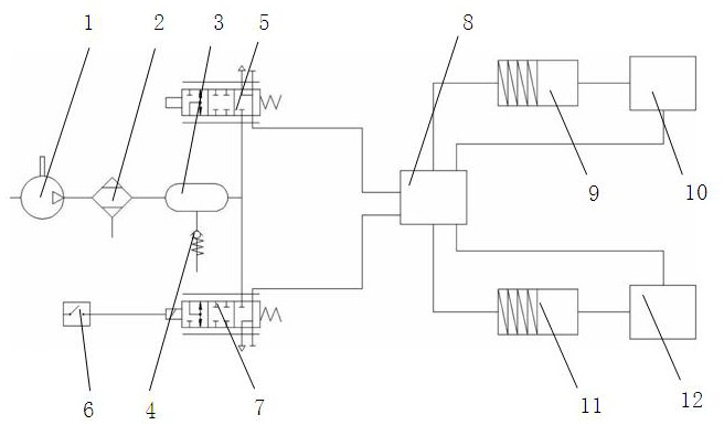 Double-section crawler air-cut brake system