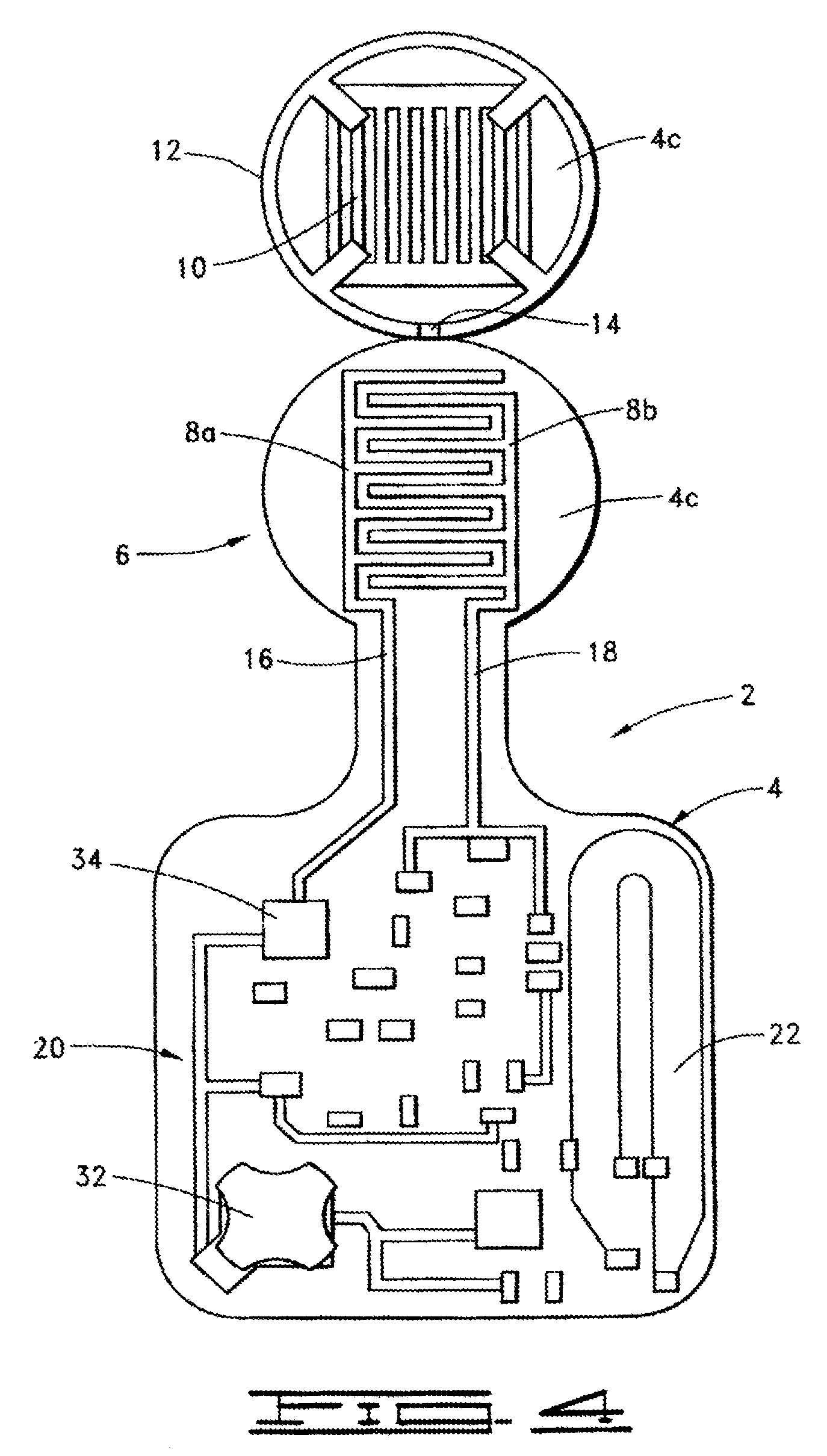 Active on-patient sensor, method and system