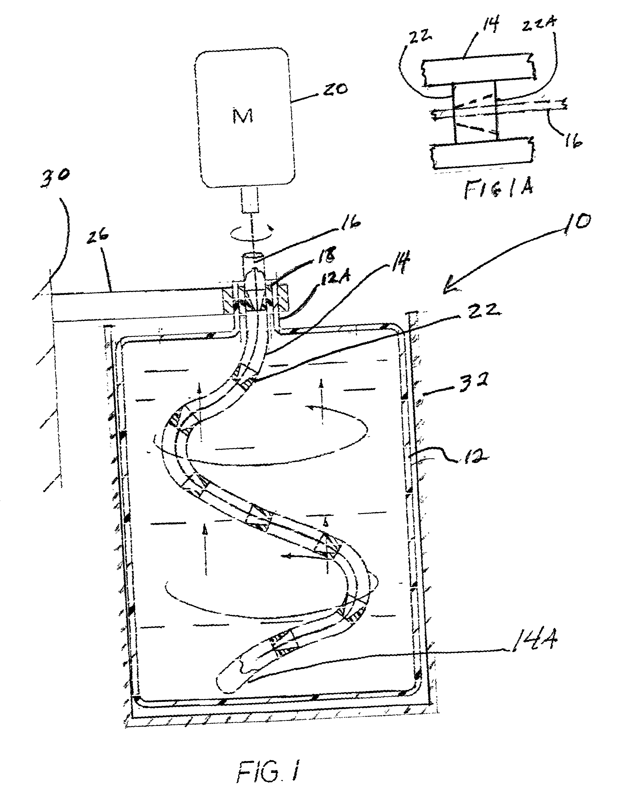 Apparatus and method for mixing materials sealed in a container under sterile conditions