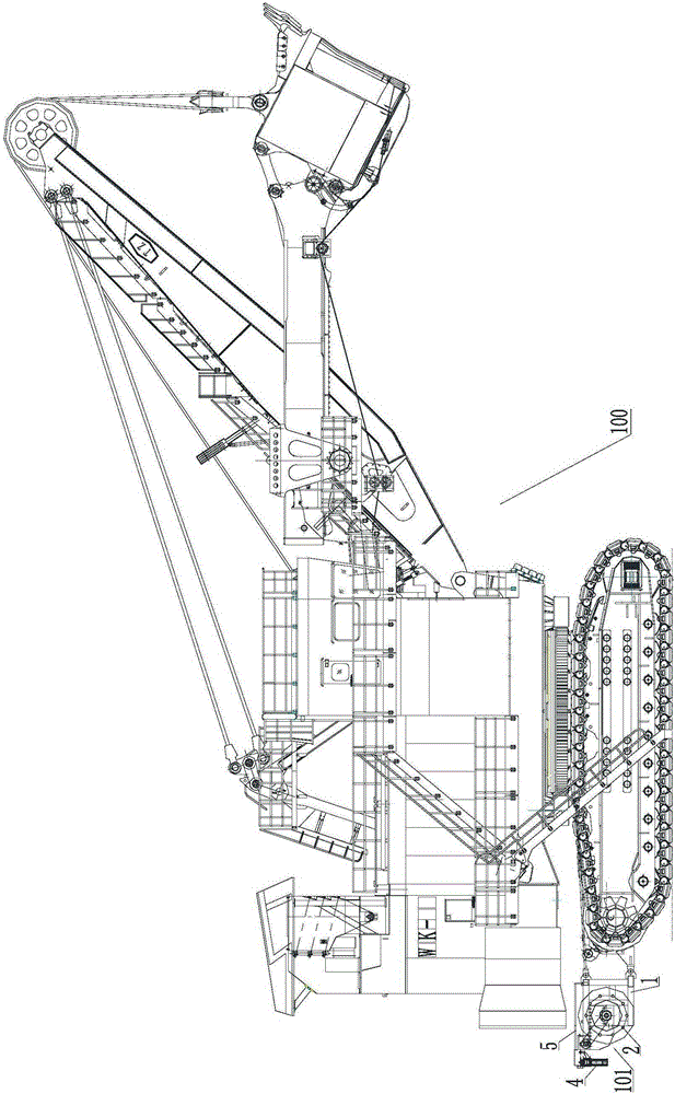 Large mining excavator and its cable reel device