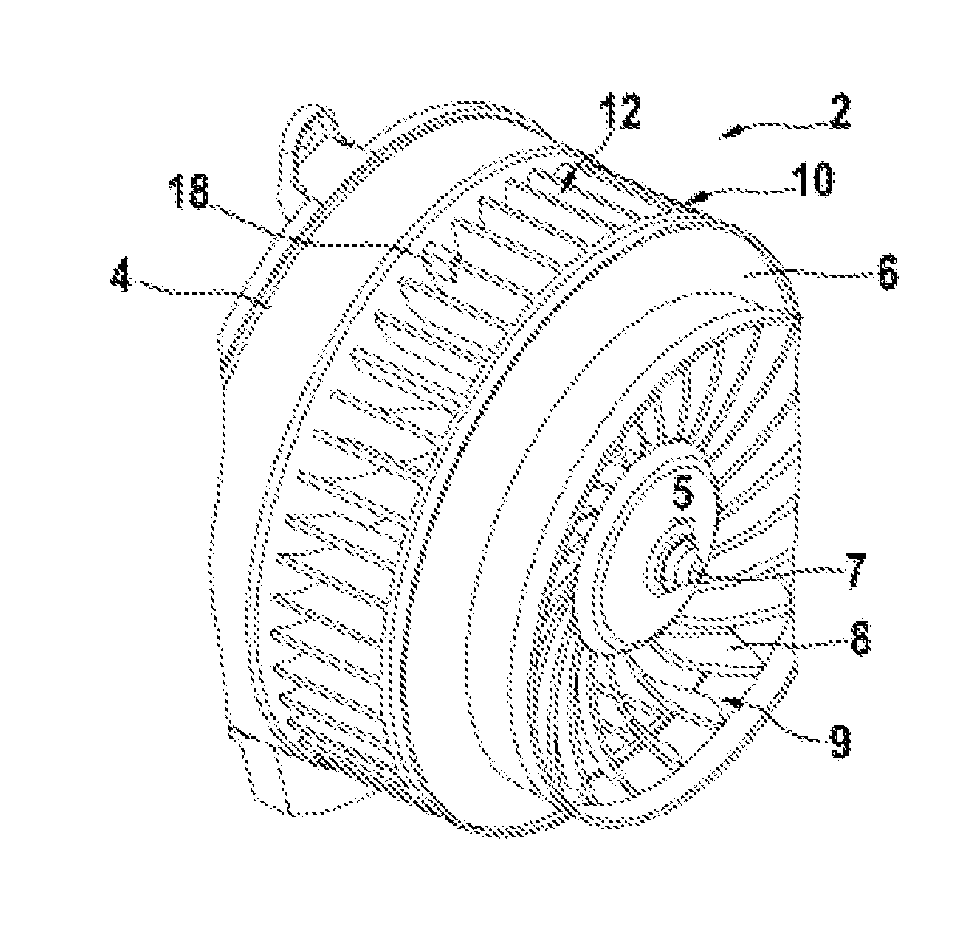Fan wheel for a blower module