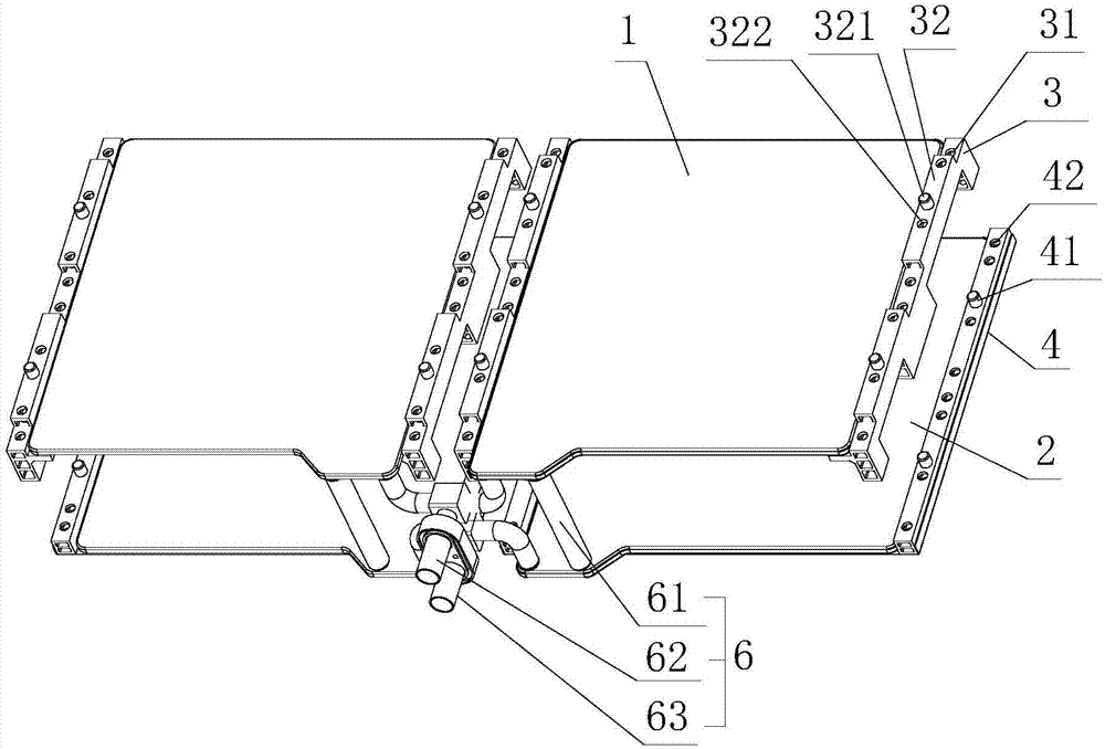 Liquid-cooled fixing structure for battery system