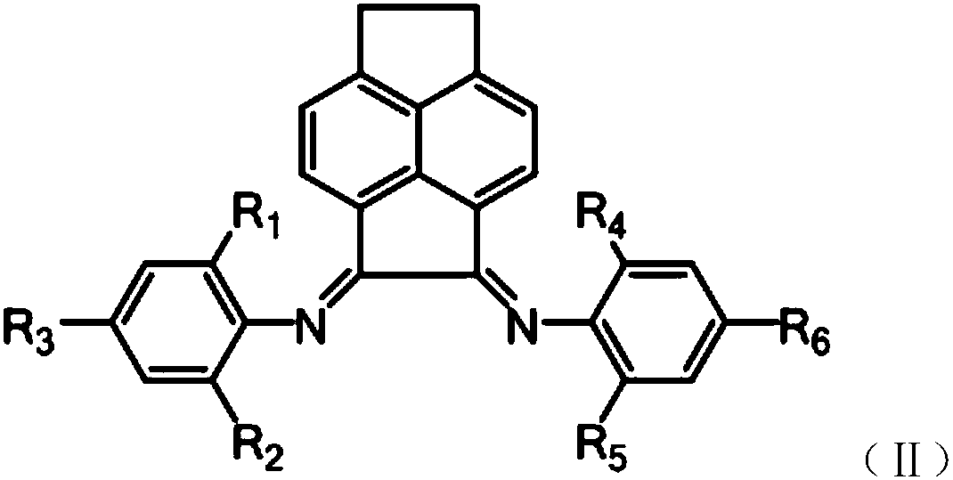 Ethylidene acenaphthene(asymmetric alpha-diimine)nickle catalyst and production method and application thereof