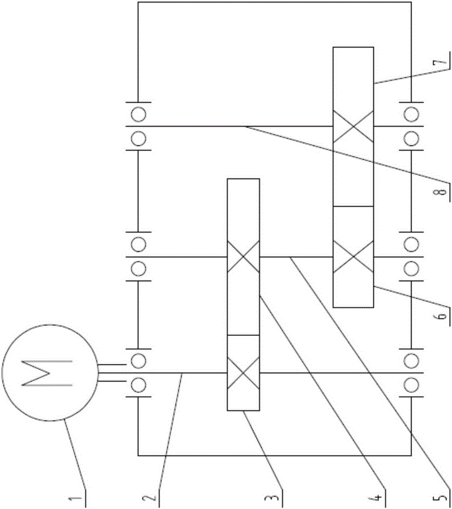 Symmetrically-arranged closed gear transmission system