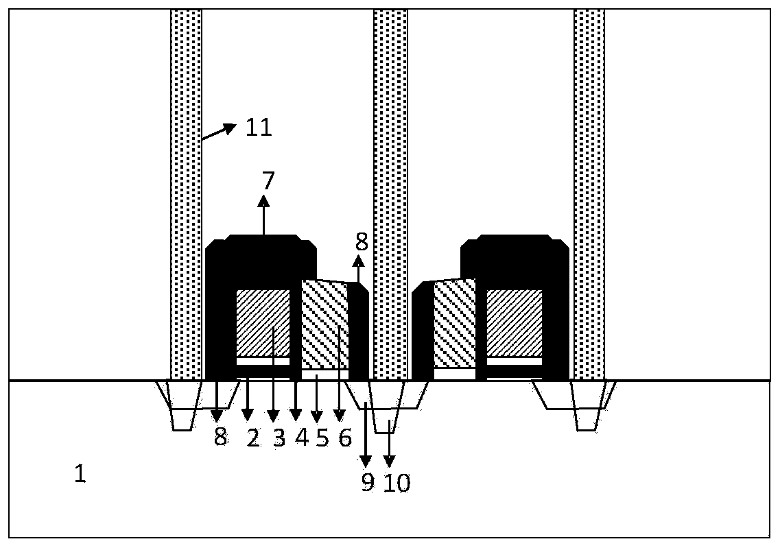 Split-gate SONOS (Semiconductor Oxide Nitride Oxide Semiconductor) memory device