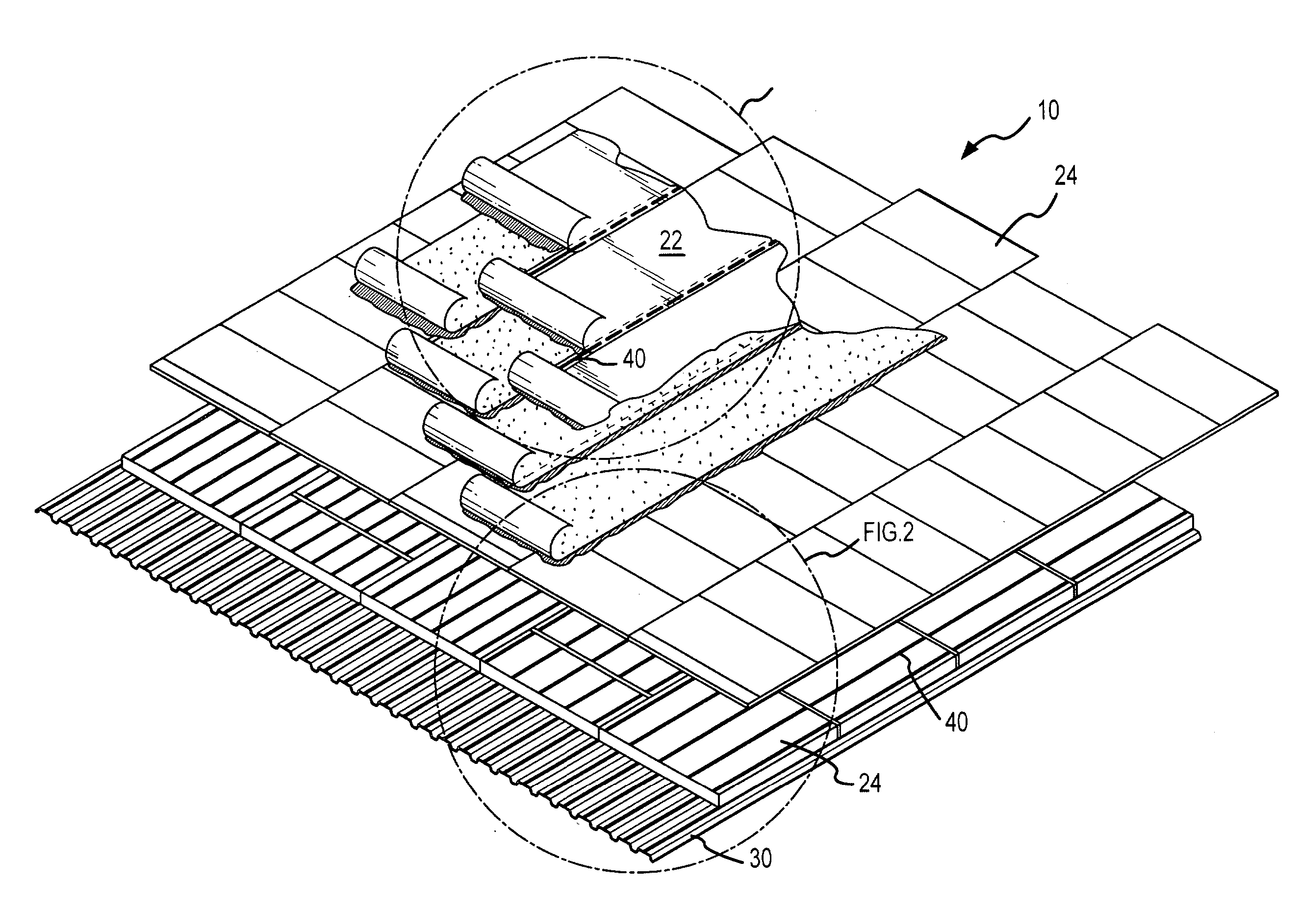 Composition and method for roofing material installation