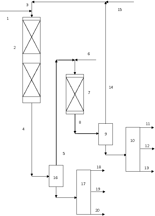 Residual oil hydrotreatment and hydrofining combined process