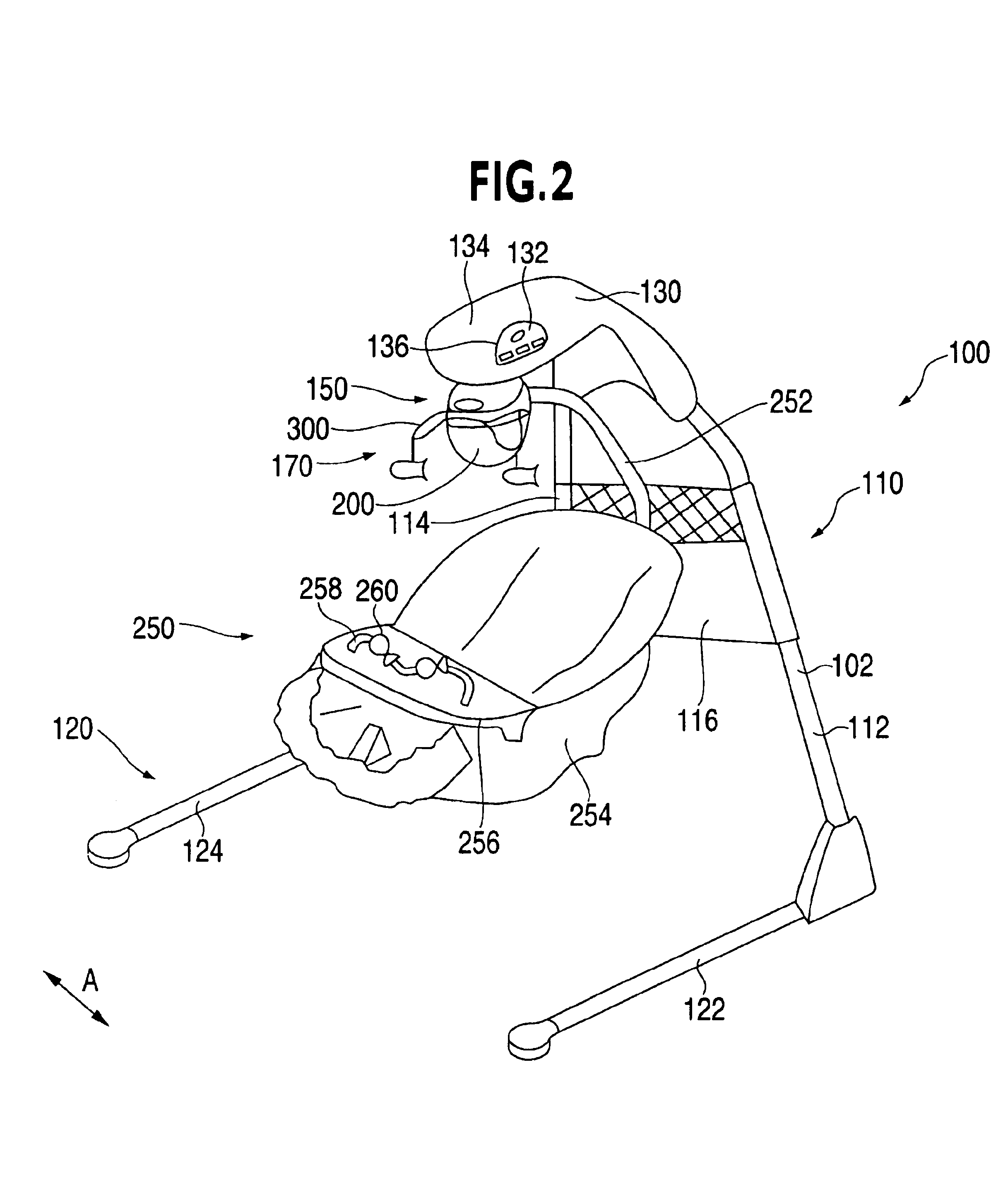 Infant support structure with an entertainment device