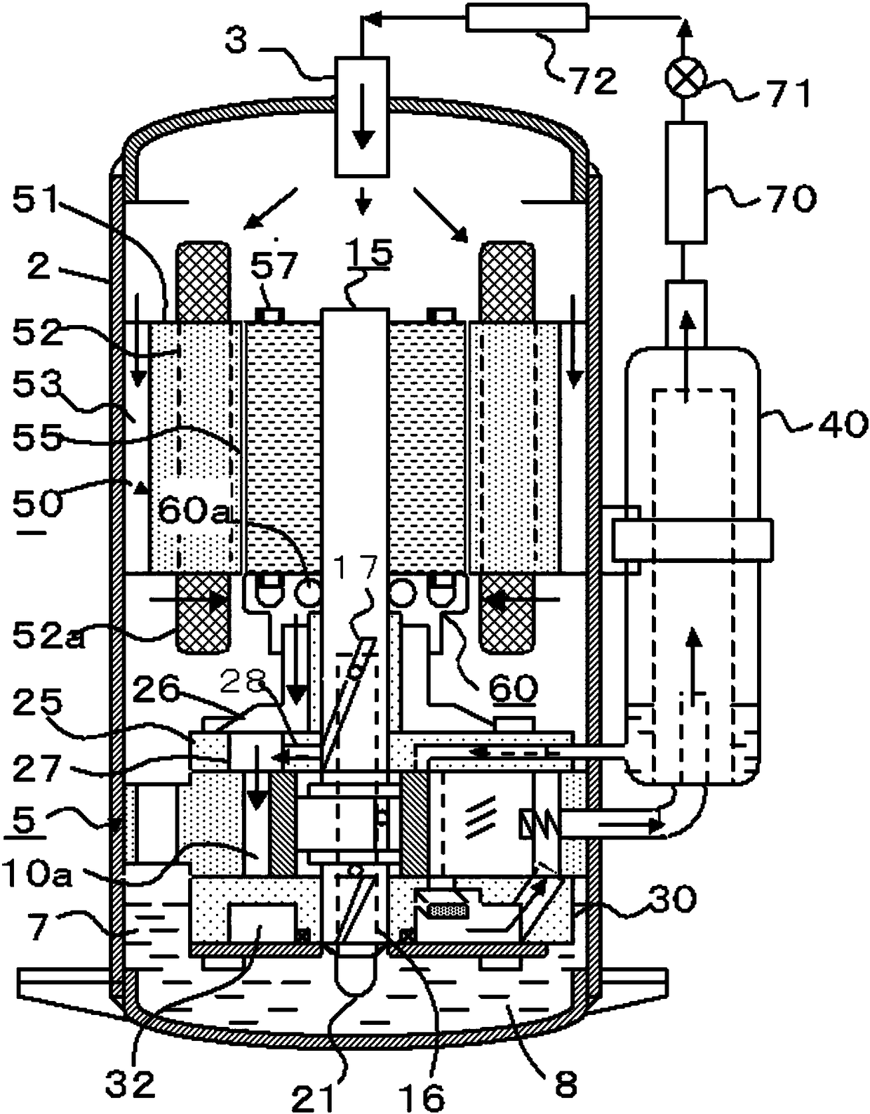 Rotary compressor and refrigeration system having same