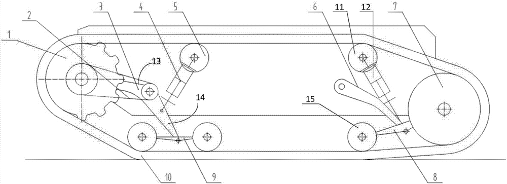 Adaptive crawler traveling system and adaptive tracked robot