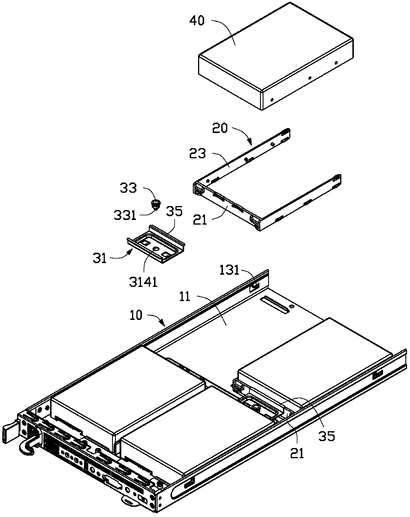 Storer fixing device