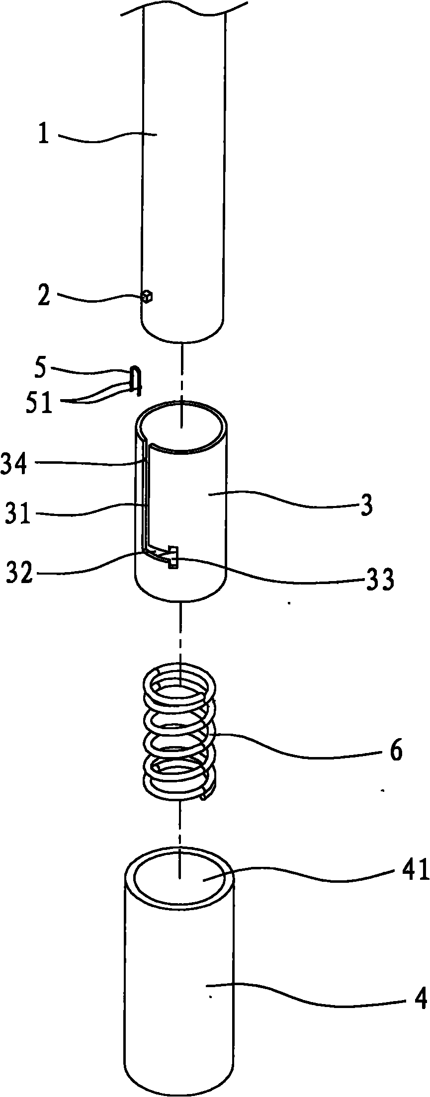 Easily-disassembled structure of umbrella handle