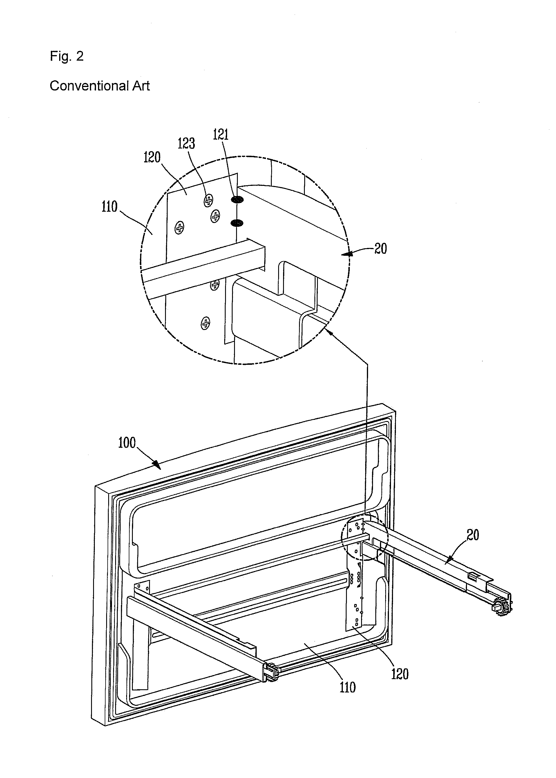 Guide rail attaching structure for sliding door and refrigerator having the same