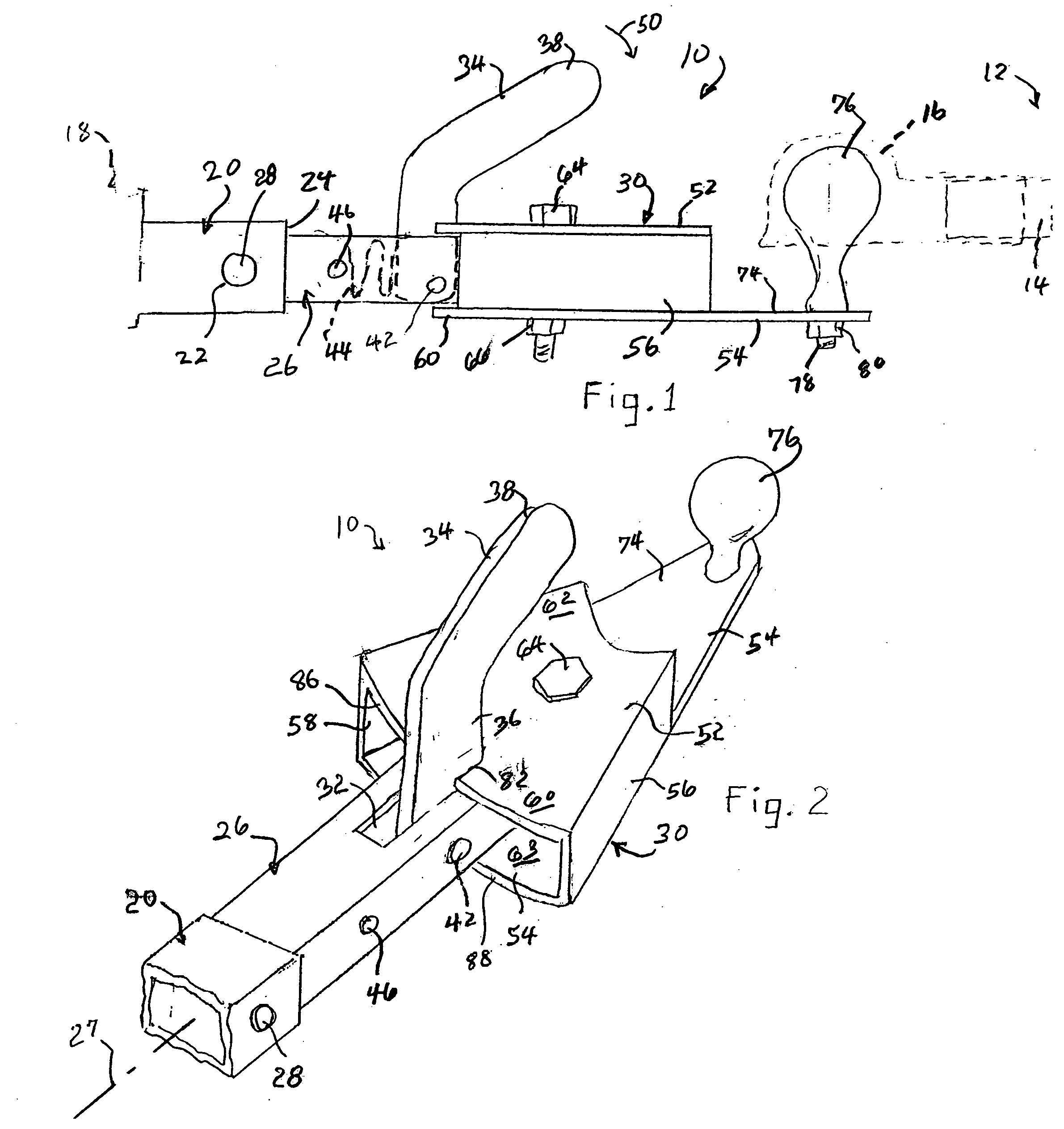 Pivotal trailer hitch