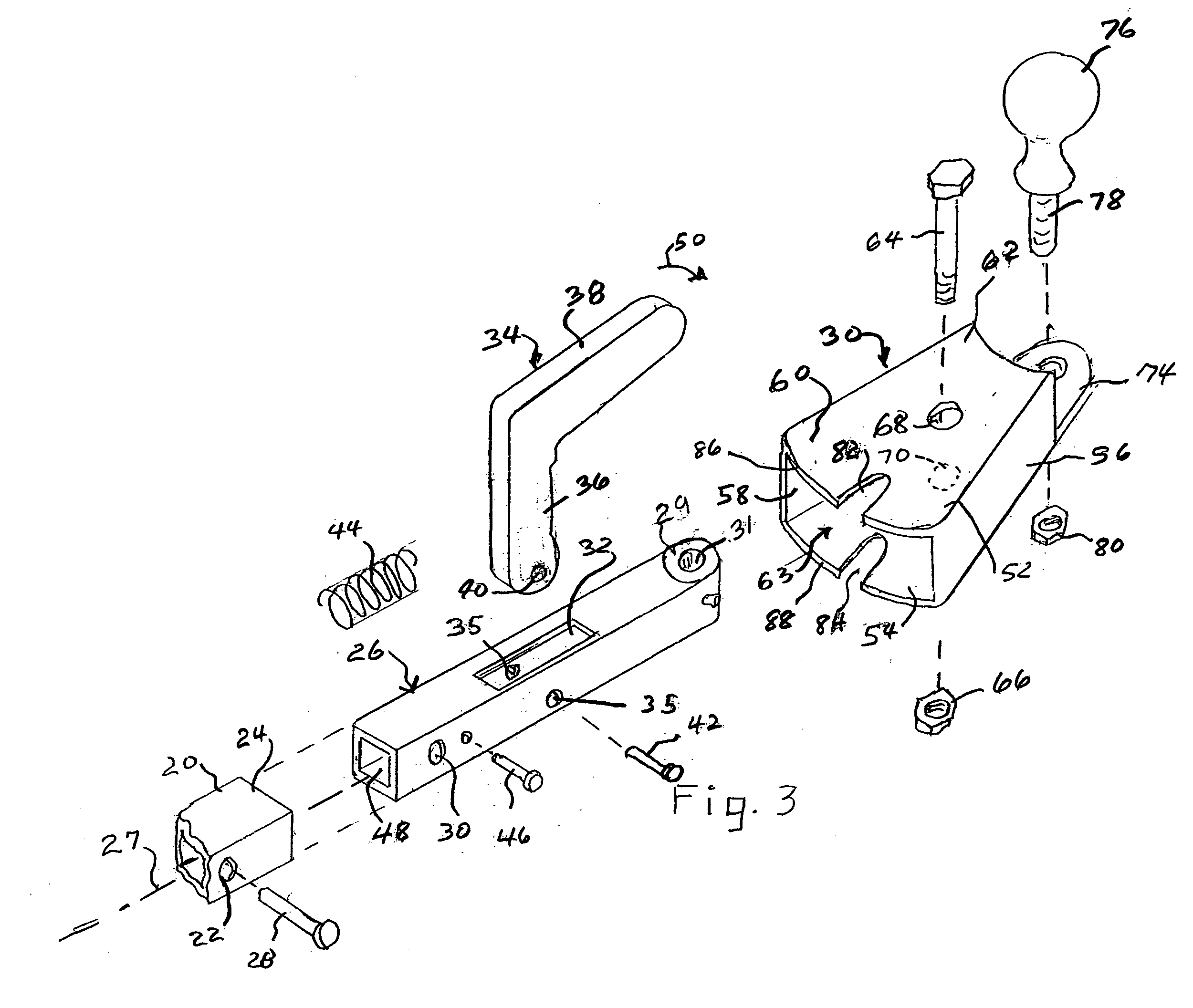 Pivotal trailer hitch