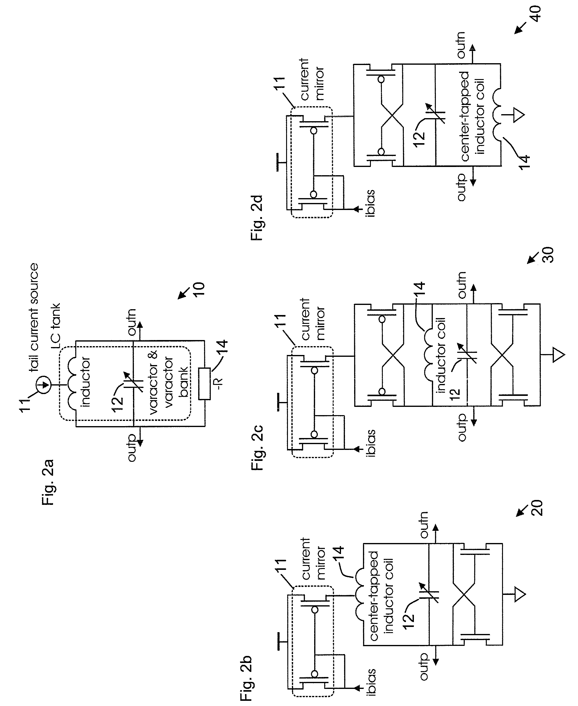 Varactor bank switching based on negative control voltage generation