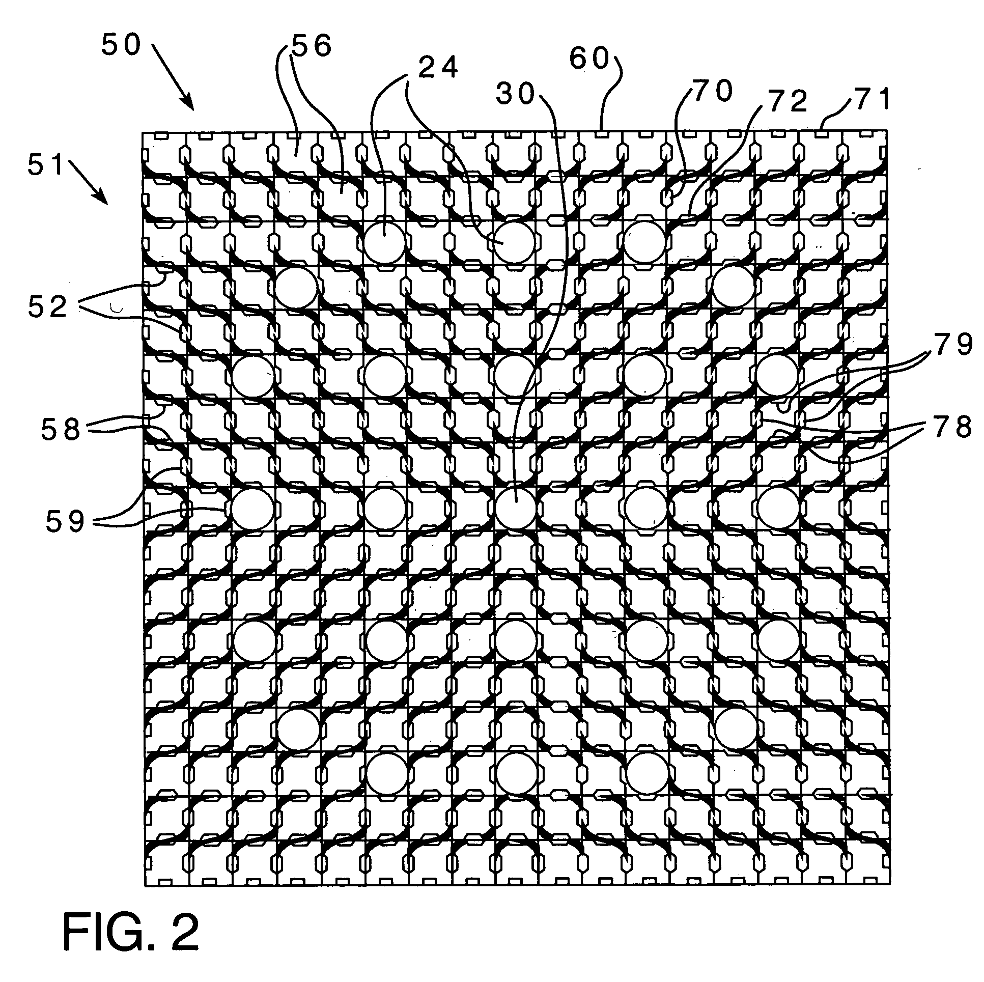 Four point contact structural spacer grid