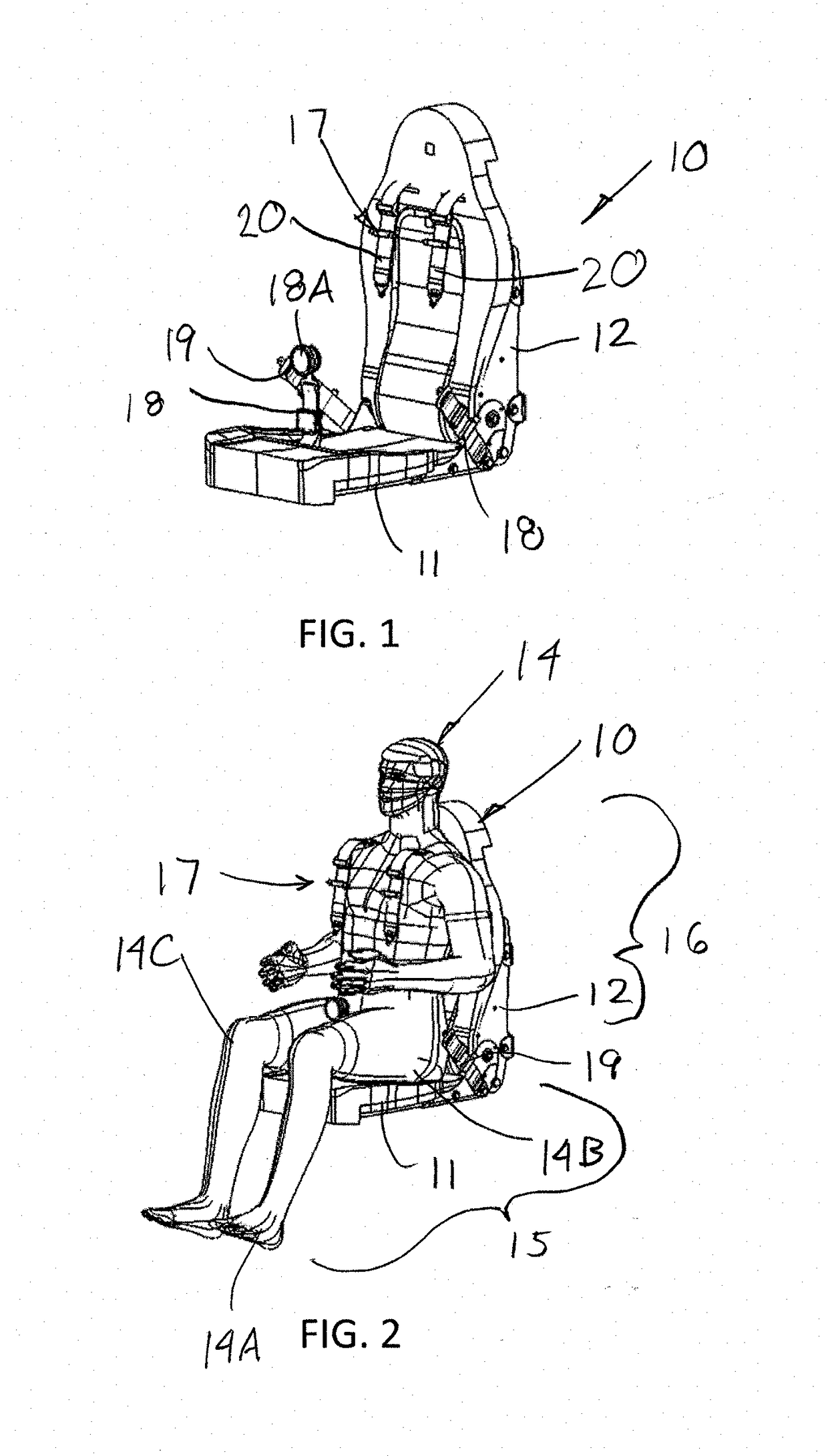 Torso Support System For Protecting Against Upward Accelerations In Vehicle Seats And Occupant Support Structures