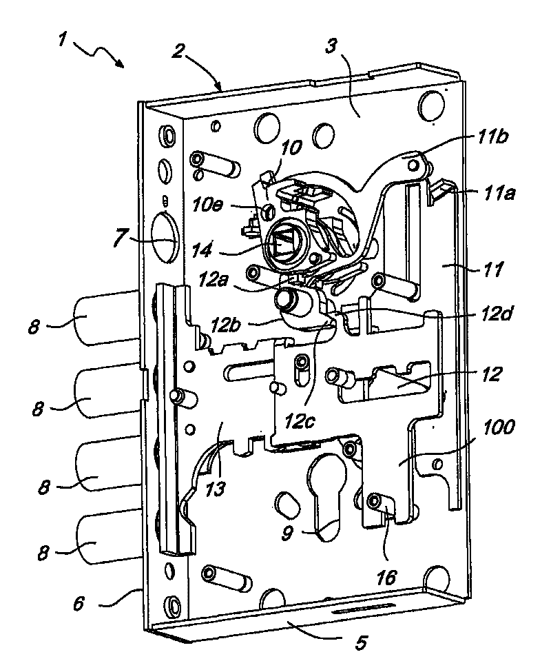 Lock for reinforced doors and the like