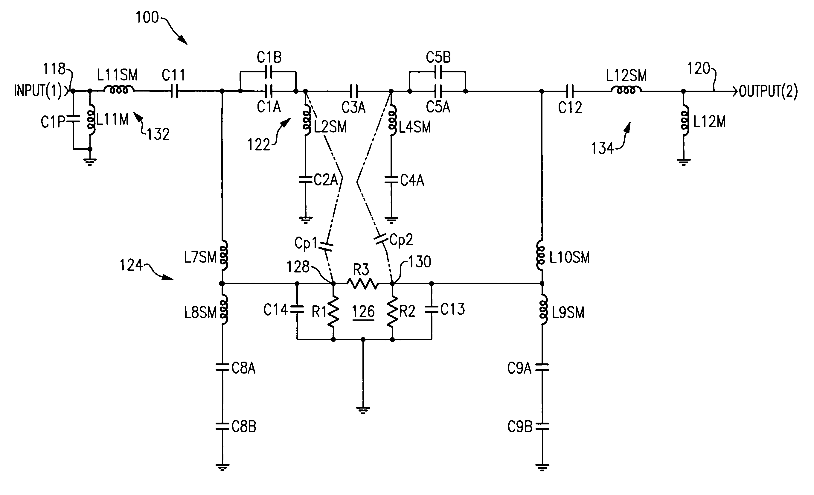 Step attenuator circuit with improved insertion loss