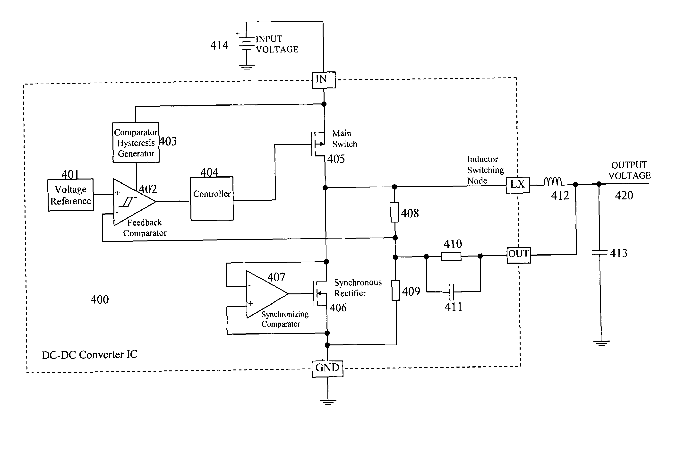 High switching frequency DC-DC converter with fast response time