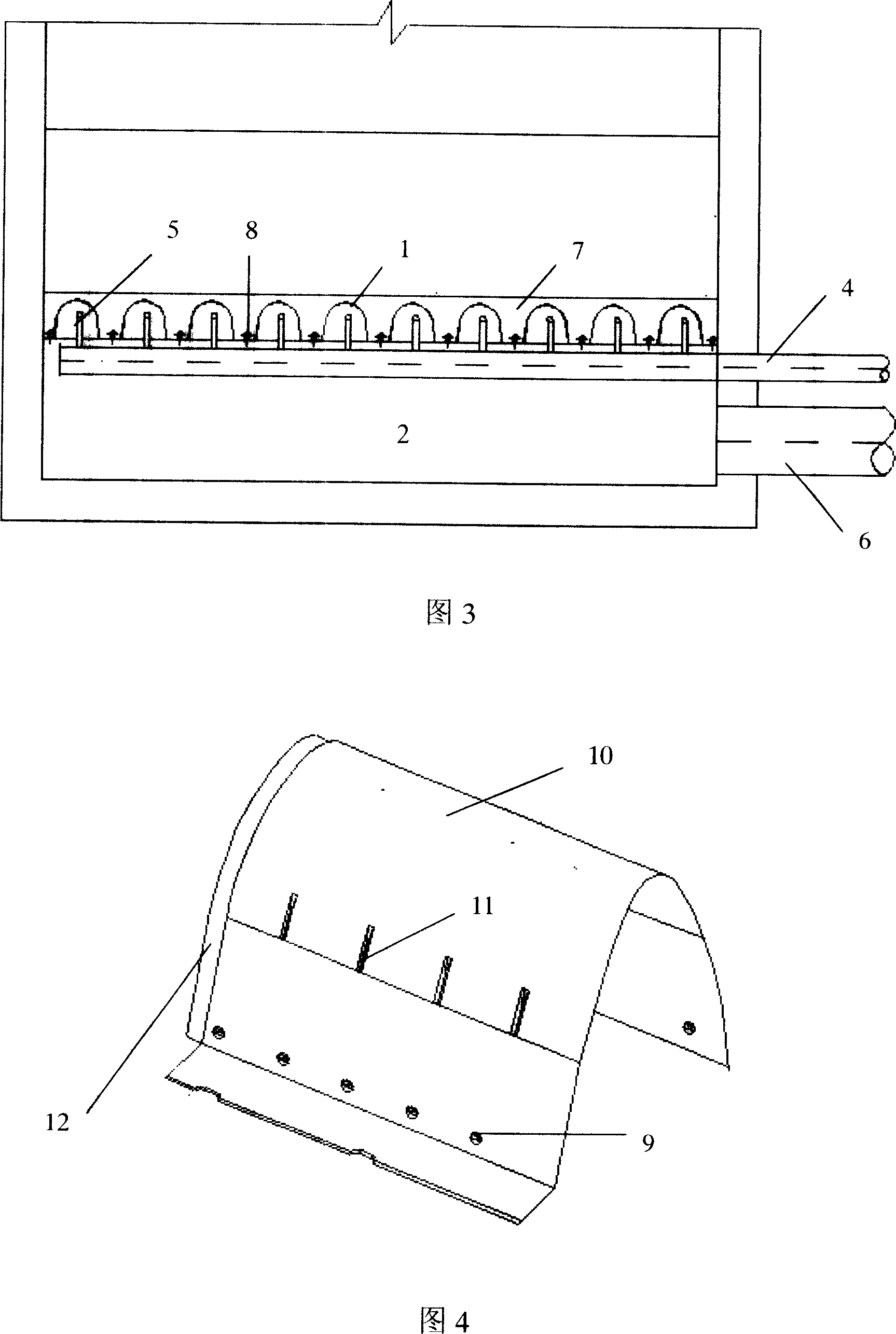 Large resistance gas distribution, medium resistance water distribution system and device for water gas back flush of filter tank