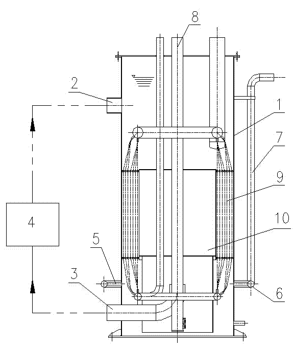 Overflow structure of water bath vaporizer