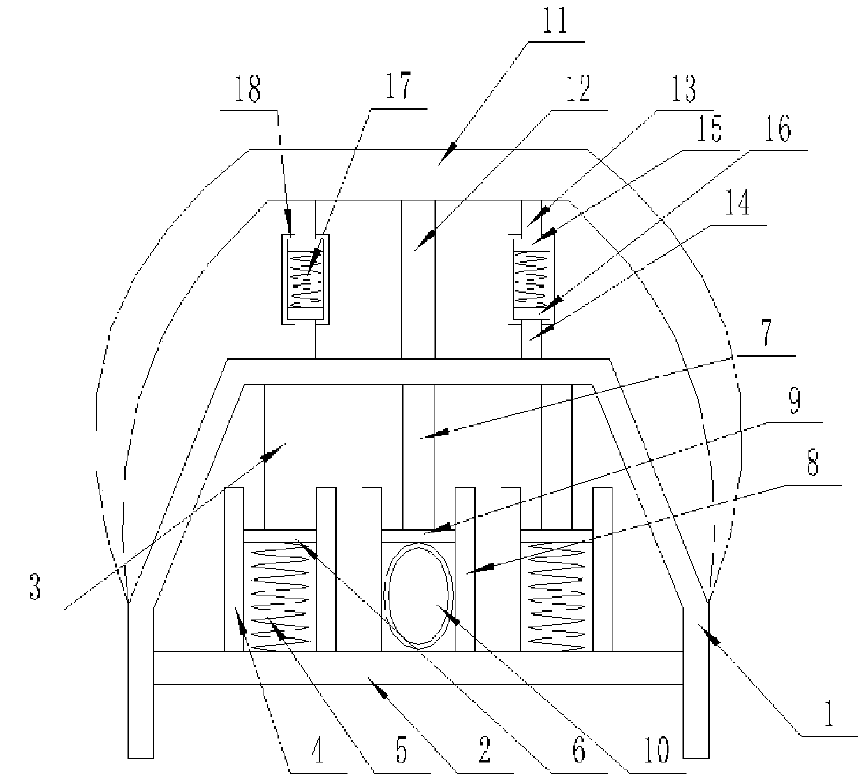 Automobile rear bumper having buffering protection function