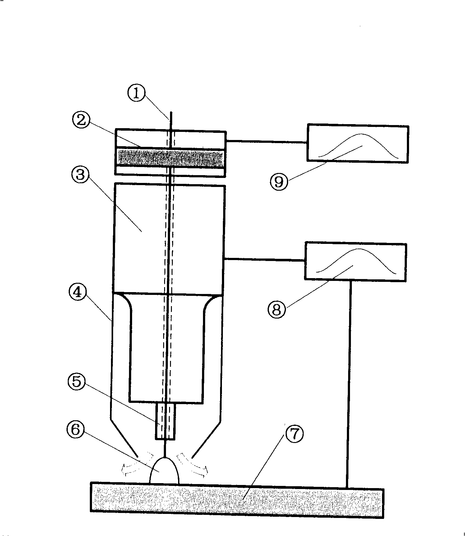 Electric arc welding method and device using additional acoustic pressure mode