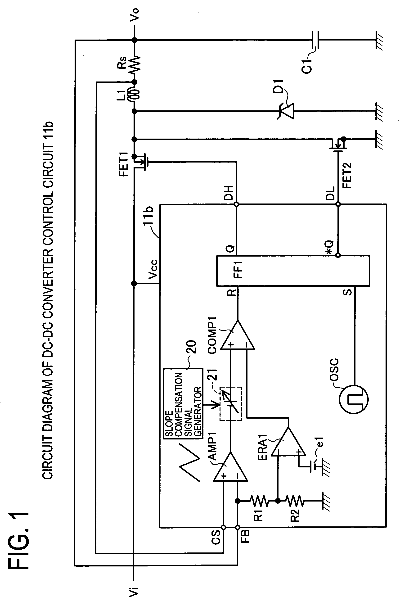 Control circuit and control method of current mode control type DC-DC converter