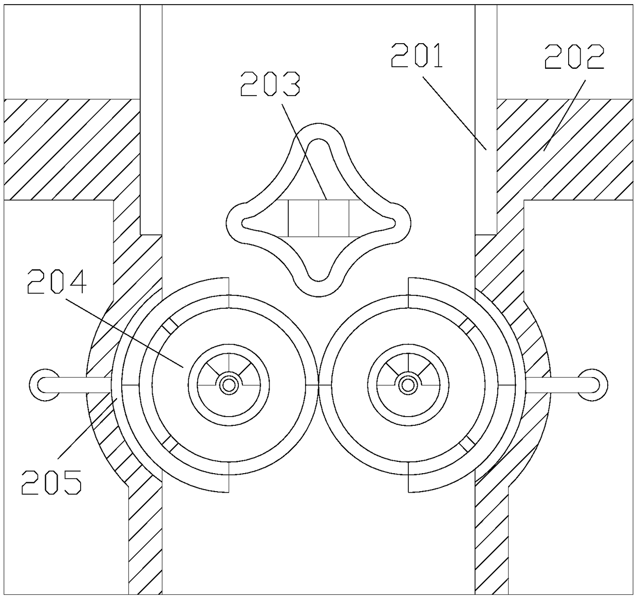 Negative pressure type self-discharge rate reduction guiding device for carbon powder feeding of battery