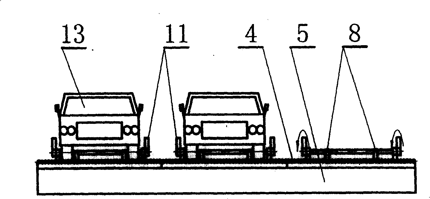 Vehicle separate positioning placing-taking device with car door protecting unit