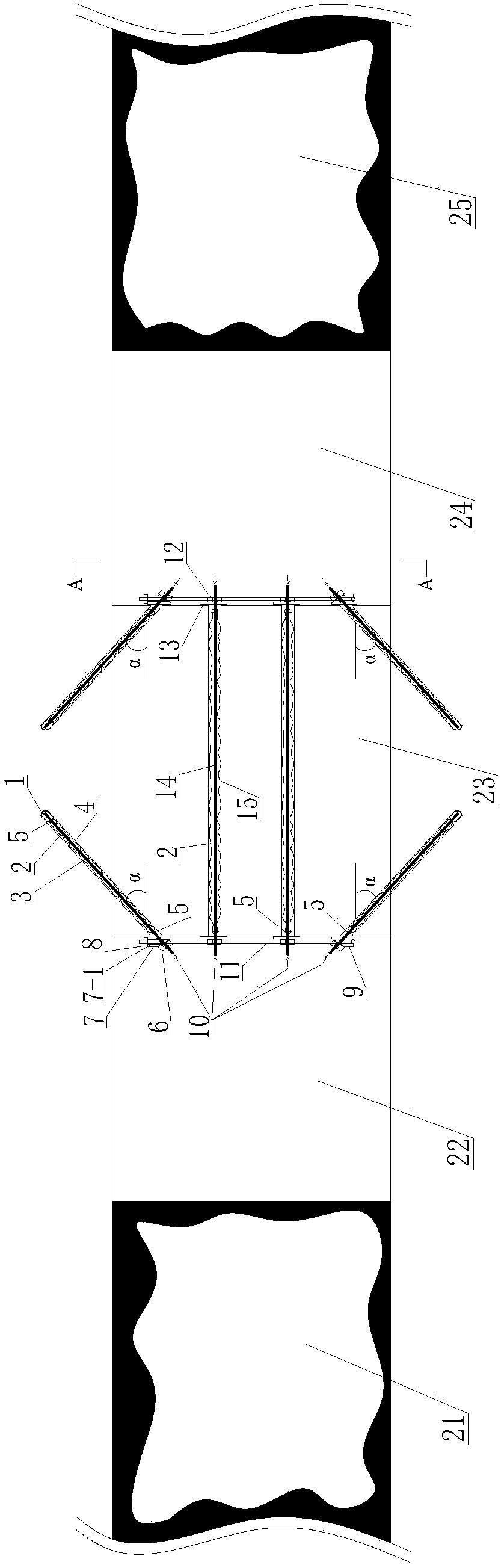 An anchoring structure and reinforcement method for narrow coal pillars in gob-side entry retaining