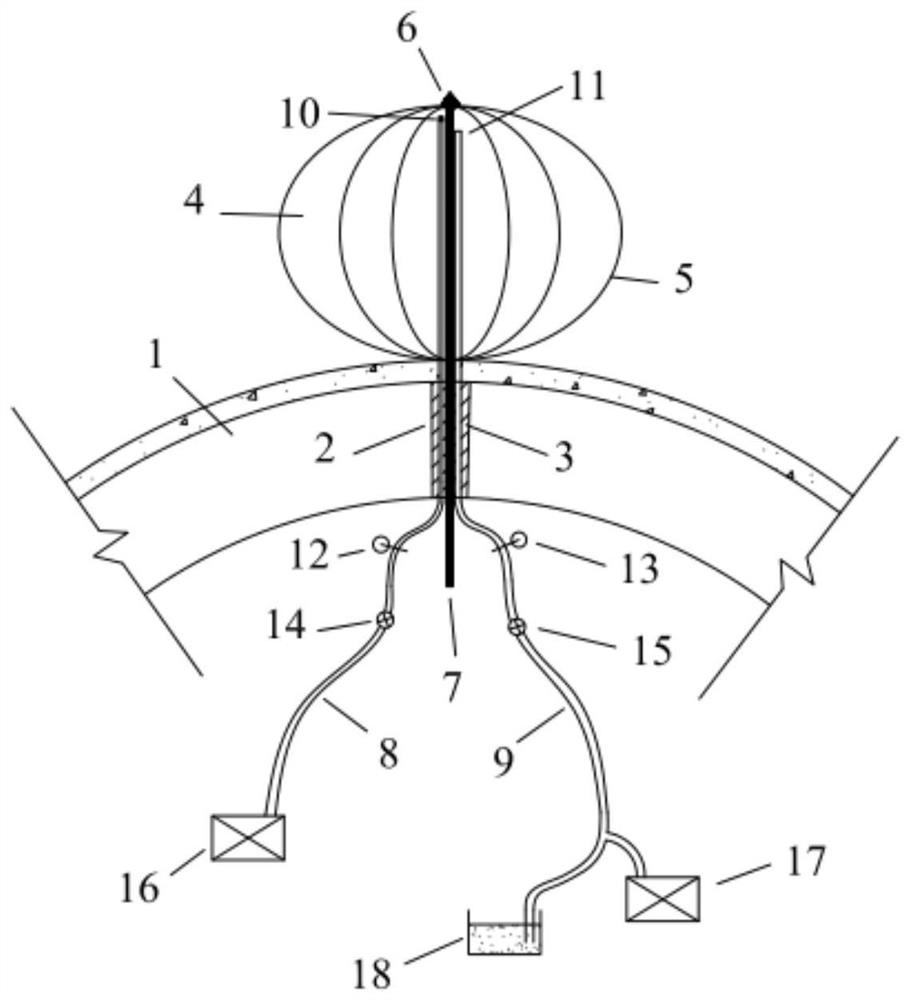 Airbag structure with regard to displacement deviation of operating subway tunnel and construction method