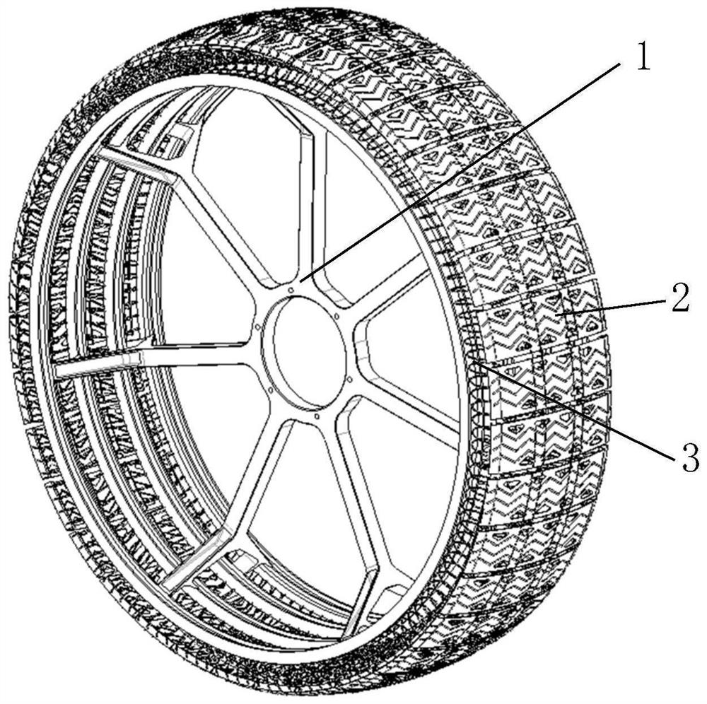 A non-pneumatic wheel based on elastic rope loop