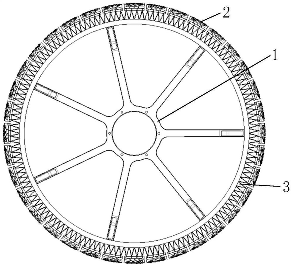A non-pneumatic wheel based on elastic rope loop