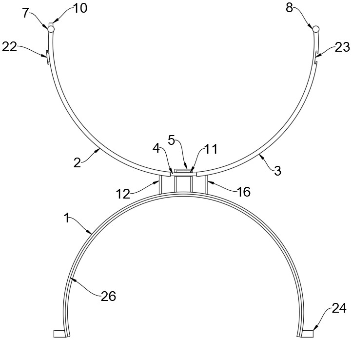 Wire harness clamp of two-layer overturning structure