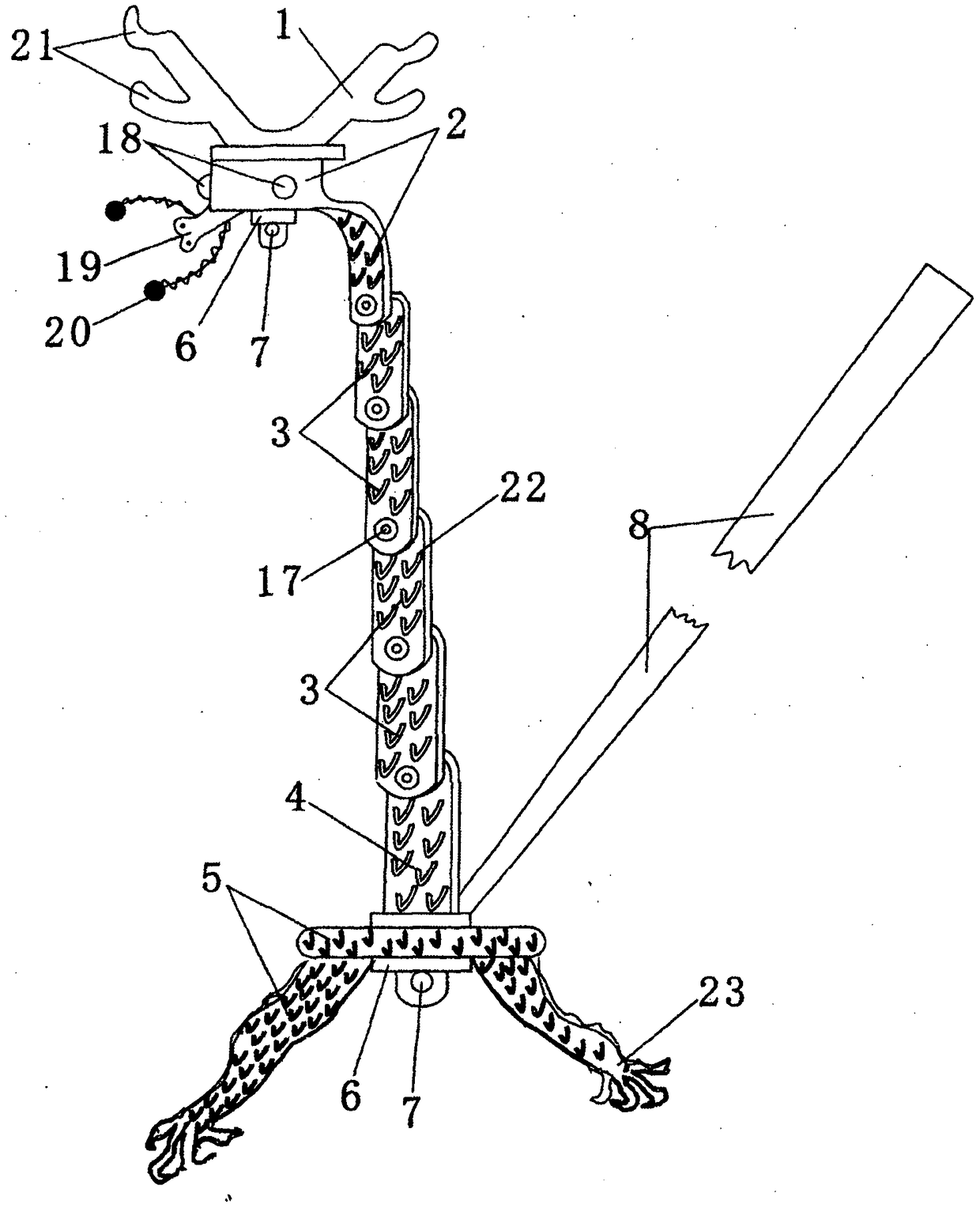 A billiard stand rod with multi-stage adjustable upper fork height