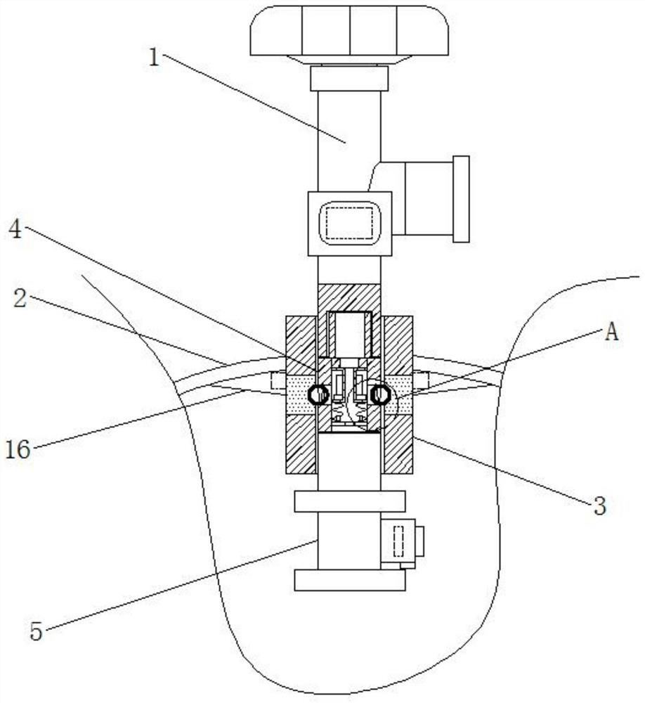 Anti-disassembly component of intelligent angle valve based on blockchain encryption technology