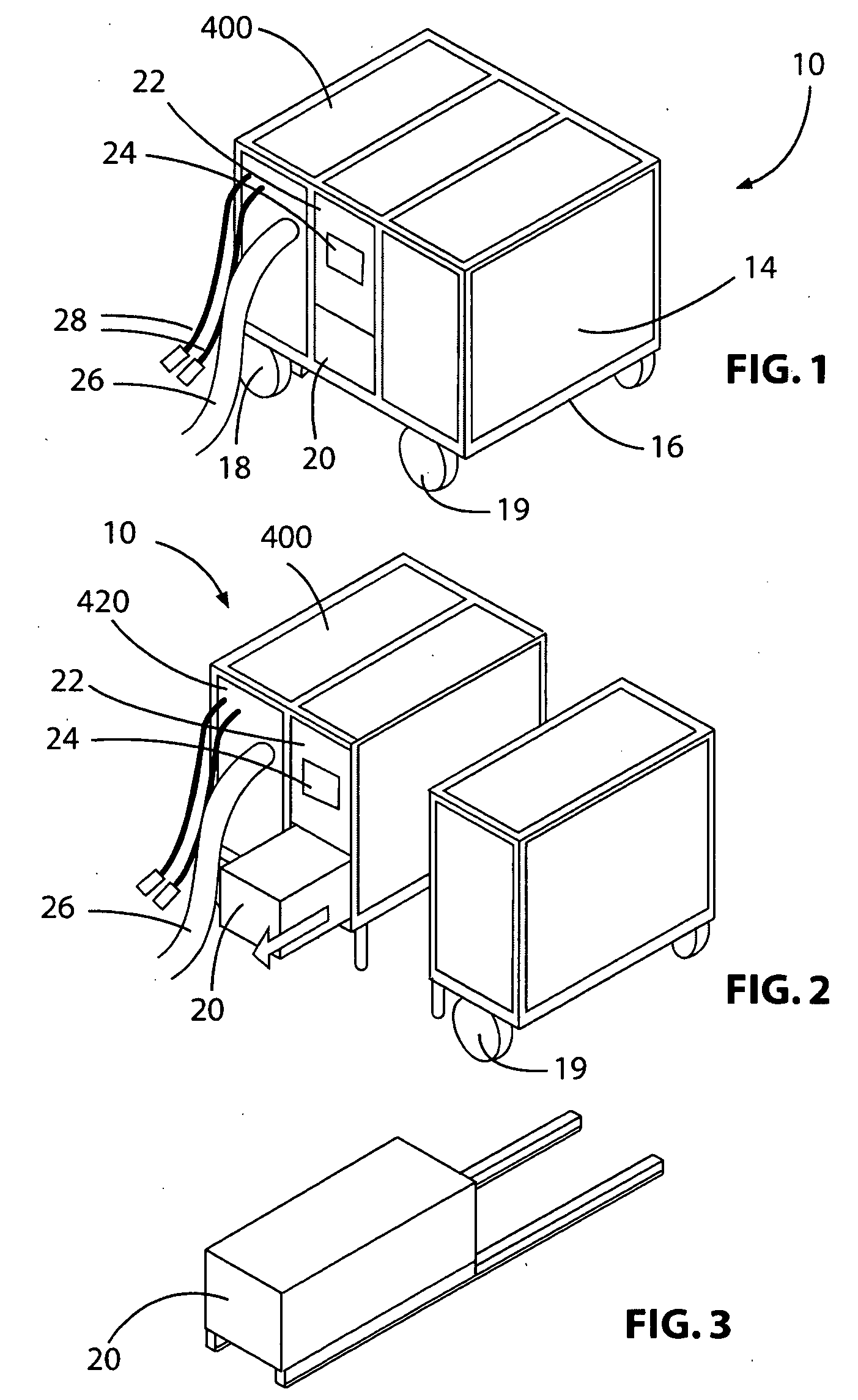 Compact, modularized air conditioning system that can be mounted upon an airplane ground support equipment cart