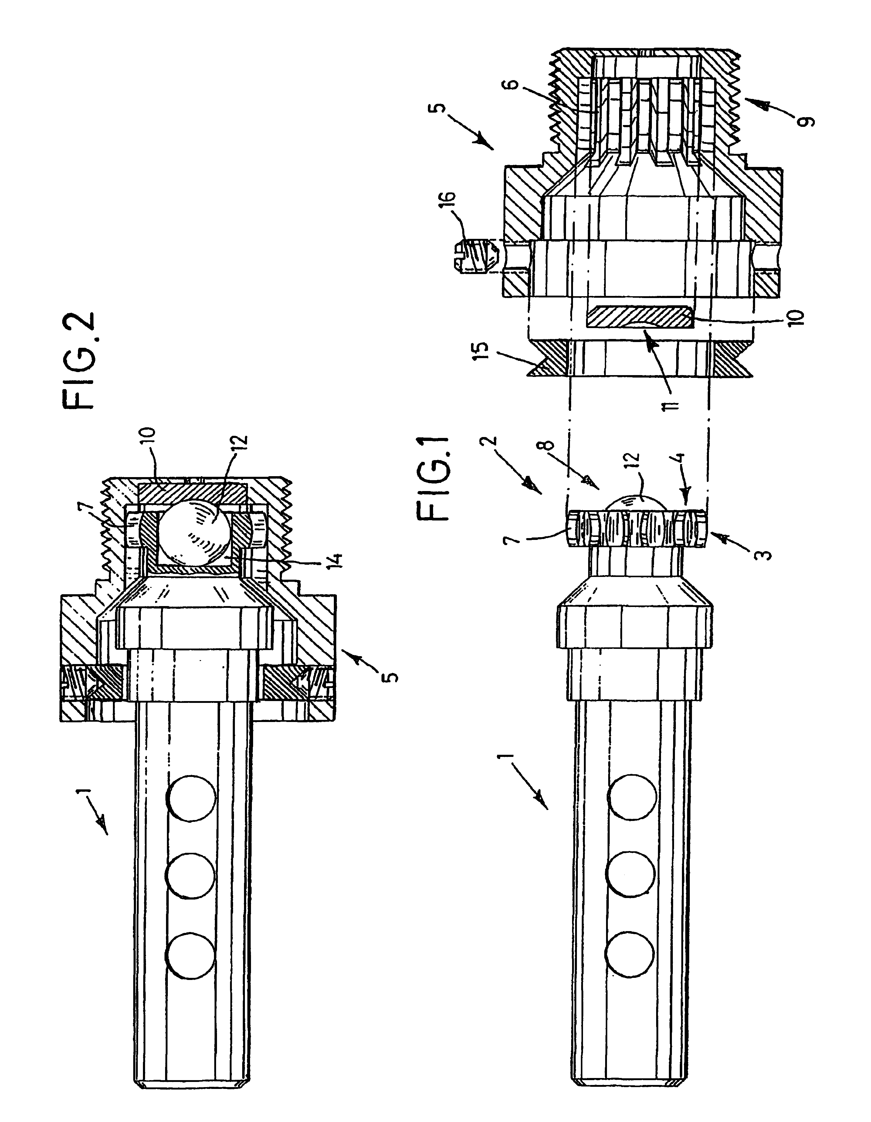 Assembly of a drive shaft with the cutting head hub of a submersible granulator