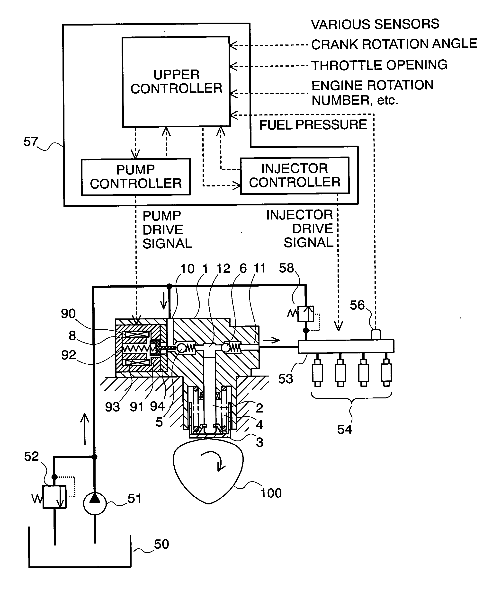 Controlling apparatus of variable capacity type fuel pump and fuel supply system