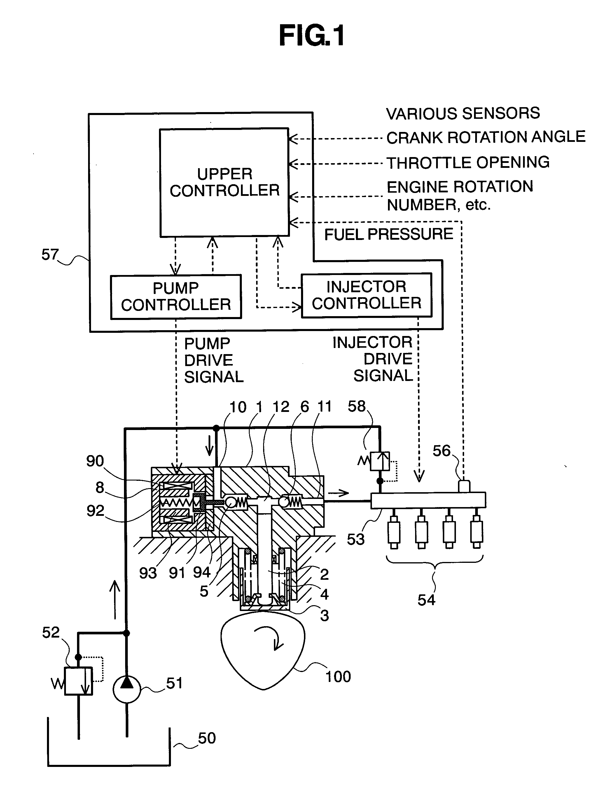 Controlling apparatus of variable capacity type fuel pump and fuel supply system