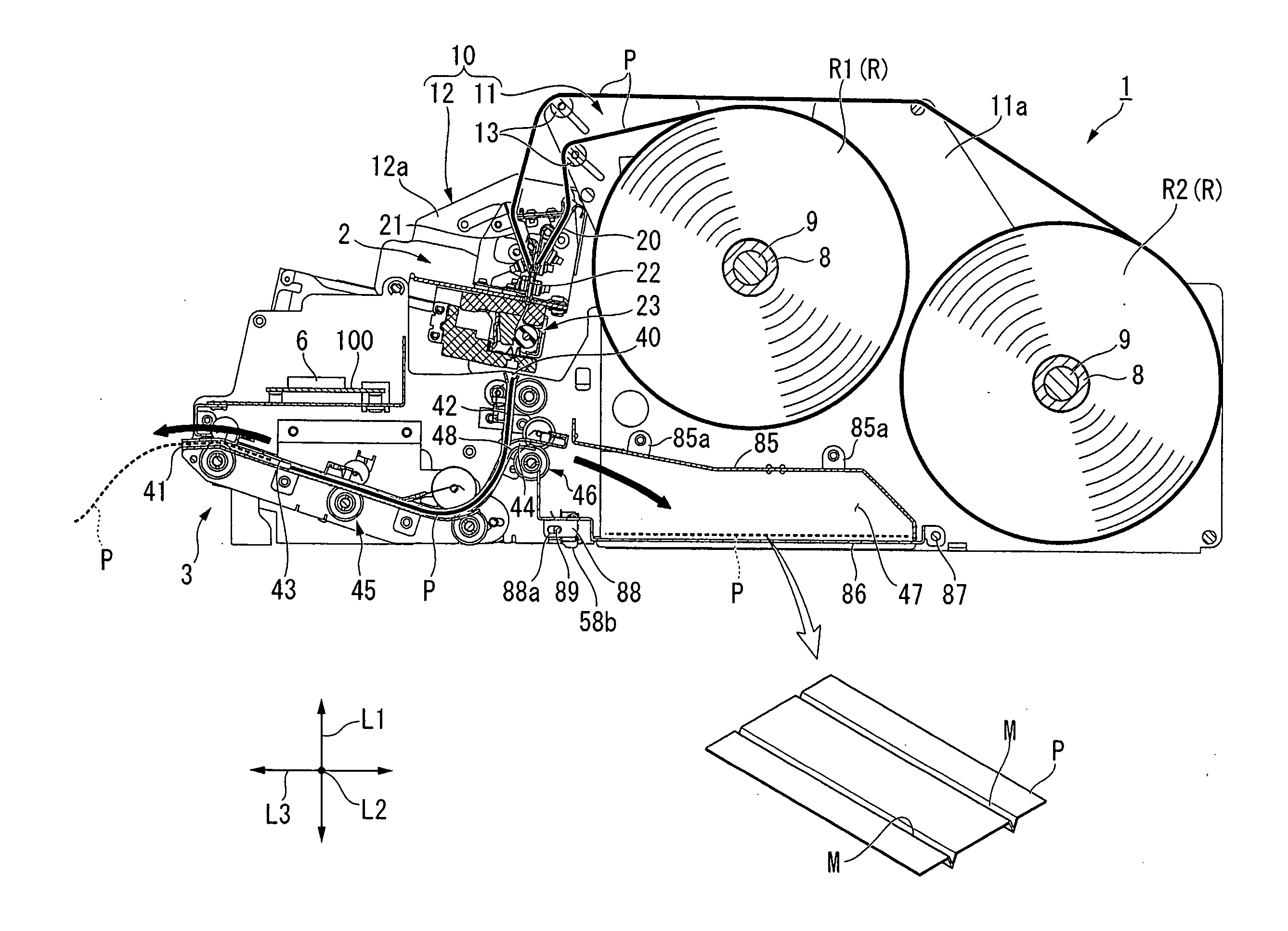 Paper discharge device
