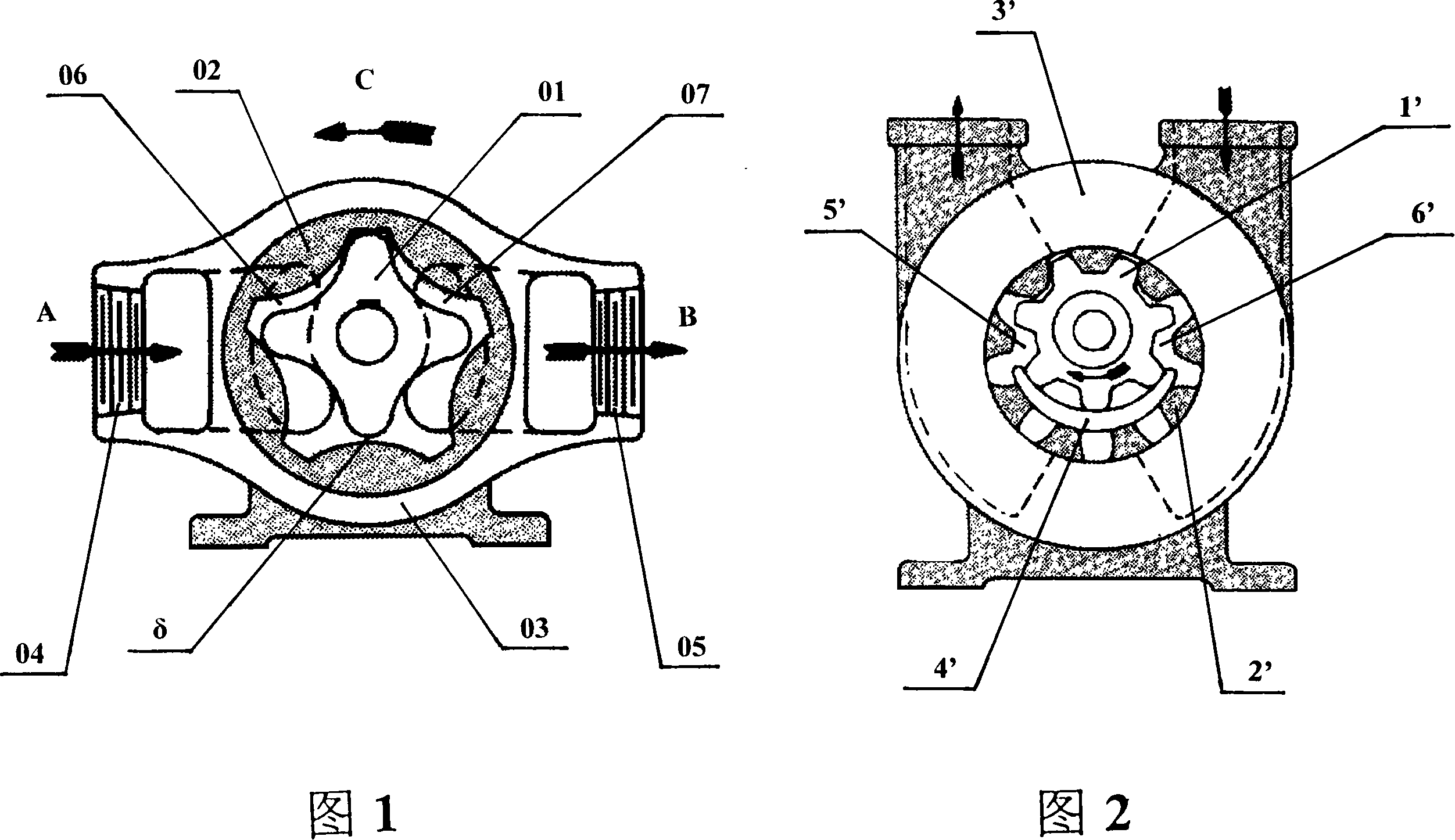 Internal gear rotary pump or motor