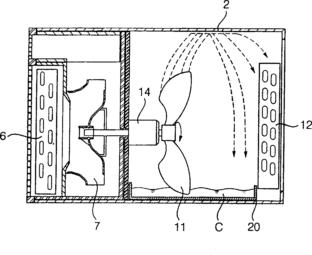 New type condenser cooling structure of window air conditioner