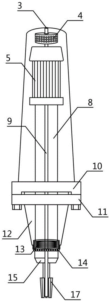 Reduction gear milling head with cooling holes